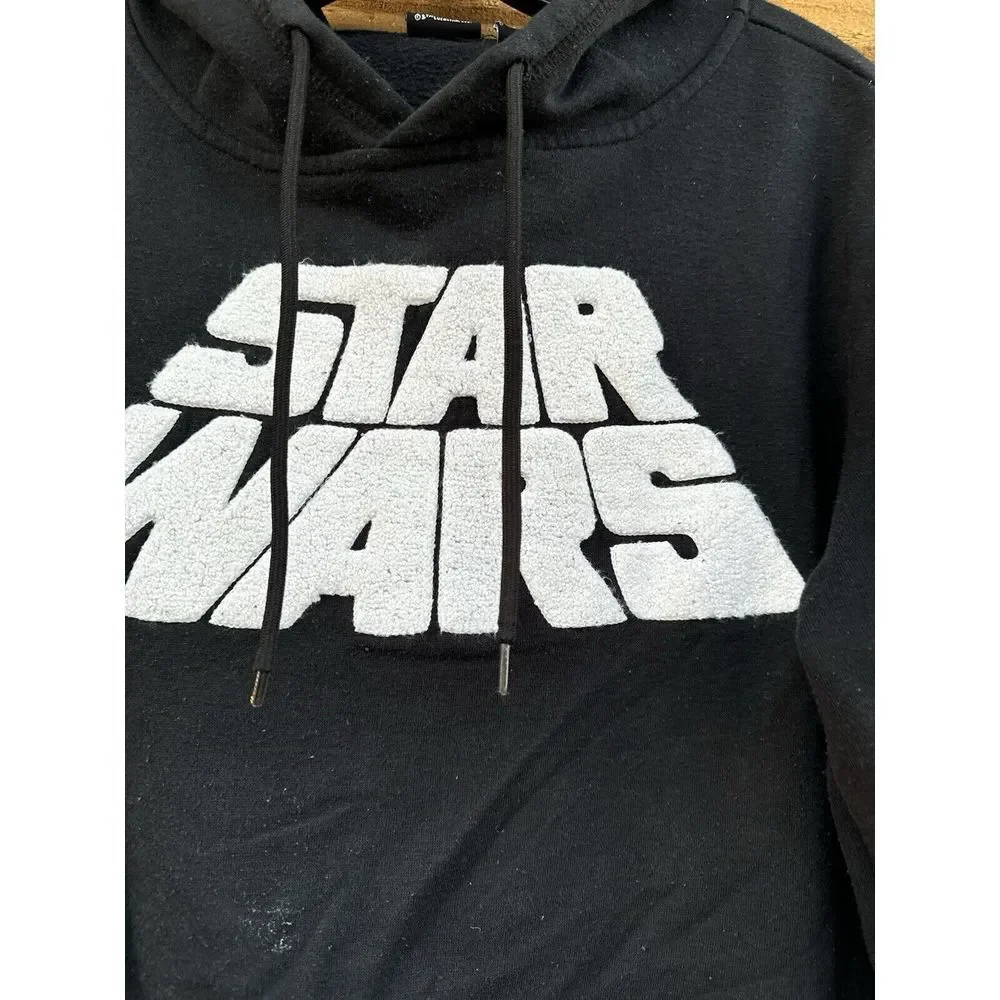 Star Wars‎ Sweater Adult Small Black White Logo Hoodie Sweatshirt Pullover Mens